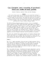 Schizophrenia answer sheet student name: Pdf Can Clozapine Cause Worsening Of Psychosis Three Case Studies Of Asian Patients