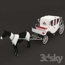 3d Models Miscellaneous Wedding Carriage Wedding Carriage Carriages Red Curtains