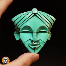 🔥 NEW CREASE PATTERN (#35) Mask 35 Now available for download. This is a  much better updated versin of the all time favorite mas 01 'African  Mother'. 👉 https://www.jacksonsorigami.com