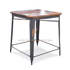 Usually ships within 6 to 10 days. Buy Fr Tables Series Square Bar Table With Metal Legs And Reclaimed Wood Table Top Online Bar Height Tables Restaurant Tables Restaurant Furniture Furnitureroots Product