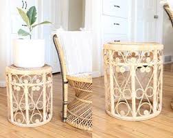 Boho Side Table Etsy Wicker Side Table Boho Side Table Living Room Side Table
