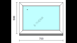 Fix ablak. 70x 50 cm (Rendelhető méretek: szélesség 65-74 cm, magasság  50-54 cm.) New Balance 85 profilból - Nyílászáró - Hőszigetelő anyag  webáruház
