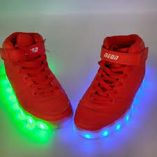 Neon Kyx High Top Led Light Up Shoes Sneakers Red Kid S Us12 Eu29 For Sale Online Ebay