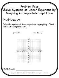 Solve Systems Of Linear Equations Graph In Slope Intercept Distance Learning In 2020 Linear Equations Equations Algebra Resources