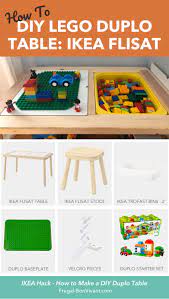 Here S An Ikea Hack On How To Make A Duplo Lego Table With The Ikea Flisat Table Baseplate And Velcro Great For Toddler Lego Table Duplo Table Lego Table Diy