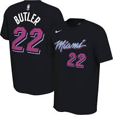 Submitted 7 years ago by stacey kingthe96bullz. Nike Men S Miami Heat Jimmy Butler 22 Dri Fit City Edition T Shirt Dick S Sporting Goods