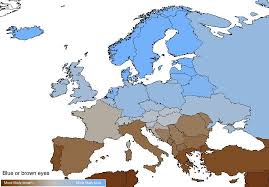 Distribution Of Blue Or Brown Eyes In Europe Vivid Maps Map Europe Northwest Coast
