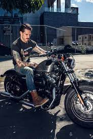Bbny Barber Rob Mcmillen Featured In Antenna Magazine Bike Photoshoot Biker Outfit Motorcycle Style