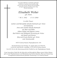 Traueranzeigen Von Elisabeth Weber Waz Trauer De