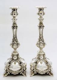 Silver Judaica Candlesticks Ben Yehoda Ivoryandart Com Silver Candlesticks Candlesticks Vintage Silver