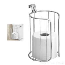 Vertical Toilet Paper Holder Over Tank Roll Storage Bathroom Tissue Chrome Stand 81492690504 Ebay Sunnypoint bathroom standing toilet tissue paper roll holder stand with.
