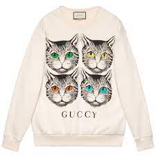 Cotton pant with interlocking g patch. Gucci Mystic Cat Print Sweatshirt 1 300 Liked On Polyvore Featuring Tops Hoodies Sweatshirts R Printed Sweatshirts Sweatshirts Pink Crewneck Sweatshirt