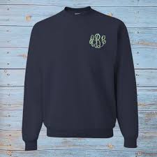 Monogram Sweatshirt Birthday Gift Shirt Crew Neck Sweatshirt Etsy In 2020 Sweatshirts Monogram Sweatshirt Crew Neck Sweatshirt