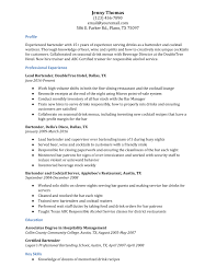 Bartender Resume Examples Resumebuilder Com