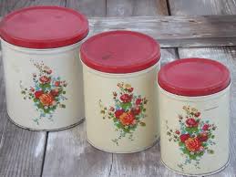 vintage kitchen canister tins, painted
