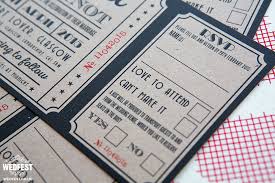 Movie ticket party invitation is a unique design because it looks simple but it is attracting. Vintage Cinema Ticket Wedding Invites And Wedding Stationery Wedfest