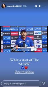 (photo by kai schwoerer/getty images). Ipl 2021 Prithvi Shaw S Rumoured Girlfriend Lauds His Performance Says What A Start