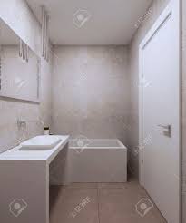 See bathroom tiles texture stock video clips. Minimalist Bathroom Design White Furniture Wide Mirror Textured Plaster On The Wall White Door And White Ceiling 3d Render Stock Photo Picture And Royalty Free Image Image 46284400