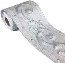 Not only borders for living room, you could also find another pics such as amazing living room, small living room ideas, living room wallpaper, living room tv, living room interior design, living room kitchen, modern living room ideas, minimalist living room, home living room. Buy Elegant Silver Grey Floral Molding Wallpaper Border Peel Stick Home Ceiling Decorative Border For Bathroom Living Room Kitchen 4inch By 16 4ft Online In Indonesia B07sgcg3p6