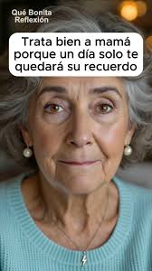 Trata bien a mamá porque un día solo te quedará su recuerdo.