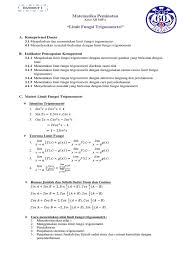 Penerapan paikem pada materi limit fungsi trigonometri ditinjau dari kreativitas siswa artikel penelitian. Handout Limit Trigonometri