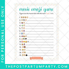 Think pink with these creative games for moms who are expecting a girl. Printable Baby Shower Emoji Game With A Twist The Postpartum Party