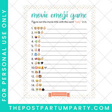 Maybe you would like to learn more about one of these? Printable Baby Shower Emoji Game With A Twist The Postpartum Party