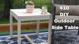 10 Simple Outdoor Side Table A Quick Tutorial On How To Make An Inexpensive Outdoor Side Table For Ar Diy Side Table Outdoor Side Table Wood Patio Furniture