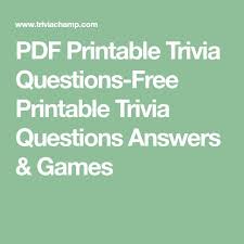 I was hoping, since you all are into trivia, that maybe you could suggest some halloween related trivia questions (that would be appropriate for. Pdf Printable Trivia Questions Free Printable Trivia Questions Answers Games History Trivia Questions Sports Trivia Questions Movie Trivia Questions