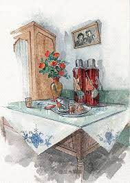北京插画师 三水猫酱 原创作品 老物件 80年代的记忆 暖瓶 asian art art painting