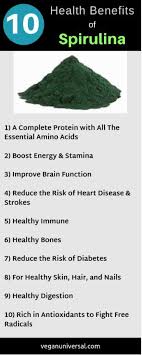 10 health benefits of spirulina nutrition facts side