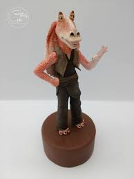 Star Wars The Bakers Strike Back Jar Jar Binks Cakey Cake Facebook Star Wars Cake Star Wars Jar Jar Star Trek Cake