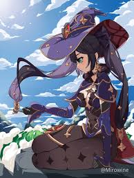 Mona Genshin Impact Official Community Character Art Anime Anime Characters