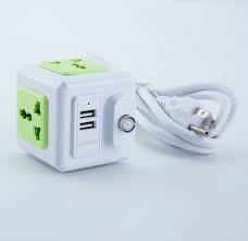 2 Usb Ports Travel Adapter Pc Electrical Switch Usb Power Strip With 2m Copper Wires Extension Cord Cube Design Power Strip With 2 Usb Port Charging Power Trav Travel Adapter Universal
