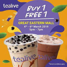 Shop for the home d.i.y bubble tea kit and make your favourite drinks in the comfort of your own homes. Tealive Buy 1 Free 1 Saving Kaki Festive Promos
