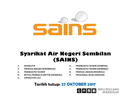 Syarikat bekalan air selangor (syabas) kuala lumpur. Syarikat Air Negeri Sembilan Nilai