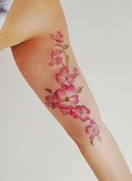 Arm Black And White Cherry Blossom Tattoo Inner Bicep Tattoo Cherry Blossom Girly Tattoos Dogwood Tattoo Tattoos