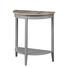 Awesome half moon table decorating ideas images in spaces. Grey Oak Finish Semi Circle Demilune Table For Small Hallway Entryway Space Wooden Half Moon Sturdy Console Tables Buy Online In Aruba At Aruba Desertcart Com Productid 123056352