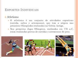As olimpíadas dos desportos individuais, as odi têm no presente espaço o principal local para divulgar a informação. Esportes Individuais E Coletivos Ppt Video Online Carregar