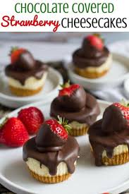 Chocolate Covered Strawberry Mini Cheesecakes Recipe Mini Cheesecake Recipes Desserts Chocolate Covered Strawberry Cheesecake