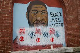 George Floyd mural in downtown Lafayette, IN defaced again