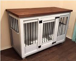 Custom White Dog Kennel Furniture Dog Crate Furniture Hinged Door Wood Kennel Custom Kennel Dog Crate Furniture Dog Crate Furniture Diy Dog Kennel