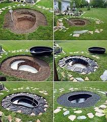 Diy Backyard Pond Notice How They Seal The Pond Bahce Su Cesmeleri Bahce Selaleleri Bahce Tasarim Fikirleri