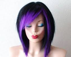 Black And Purple Ombre Wig Popular Items For Scene Hair On Etsy Black Scene Hair Short Purple Hair Scene Hair