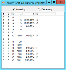 Sort a ListView control using all of its columns in C# - C# ...