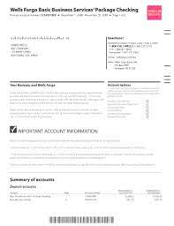 Wells Fargo Statement Of Account Form Statement Template Bank Statement Wells Fargo