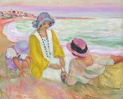 Henri Lebasque On The Beach C 1914 Famous Art Paintings Art Fine Art Painting Oil