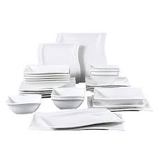 Malacasa 26 Piece Porcelain Dinnerware Set Ivory White China Ceramic Dinner Set With Cups Saucers Dessert Plates Soup Plates And Dinner Plates Dinnerware Set S Ceramic Dinnerware Set Dinnerware Sets Dinnerware Set