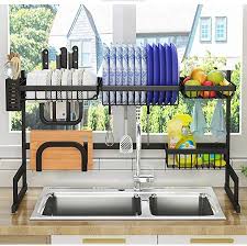 Hty Drain Rack Multi Function Dish Drying Rack Over Sink Display Stand Stainless Steel Kitchen S Dish Rack Drying Kitchen Storage Shelves Kitchen Space Savers