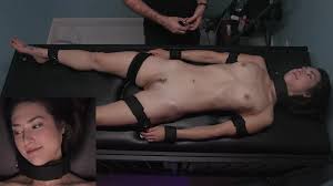 Isabel on top of a bondage bench [F]